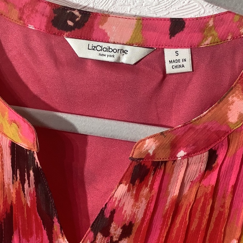 Liz Claiborne Pink and Orange Floral Tunic - Picture 5 of 8